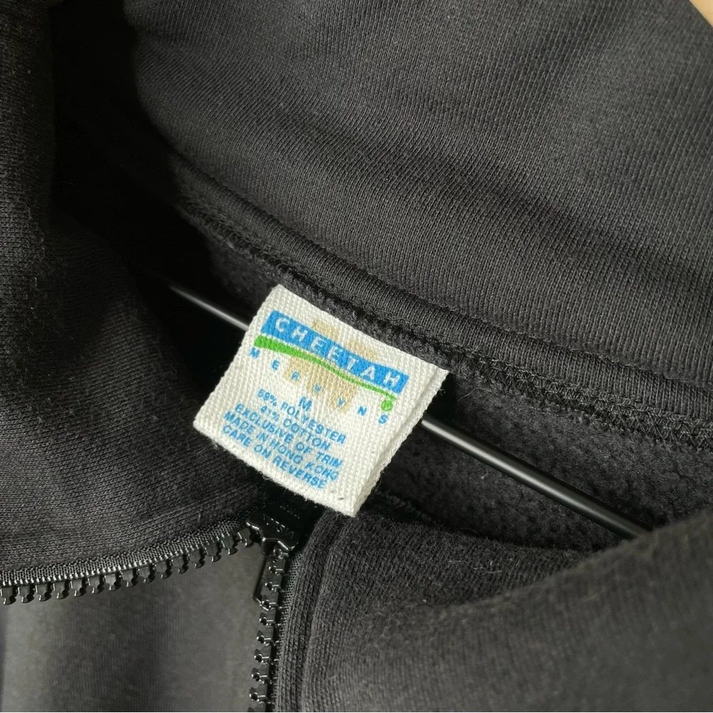 Vintage Men's Black Sweater Quarter Collar Zip Up